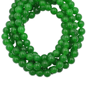 Cuentas de Jade Verde Natural de 10 a 12 mm, Forma Redonda Lisa, Hilo de Piedras Preciosas de 13 Pulgadas para la Fabricación de Joyas - Product Image 1
