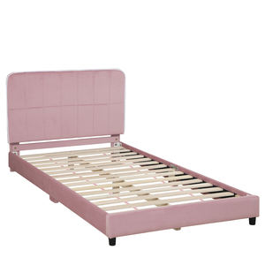 Upholstered Twin <b>Bed</b> Frames for Kids,Velvet Toddler <b>Bed</b> ,Morden Children <b>Bed</b> , Height-Adjustable Headboard Teenage for Bedroom - Product Image 6