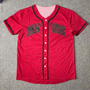 Camiseta de Béisbol con Estampado de Letras de California y Nueva York, Secado Rápido, Top Deportivo con Botones, Manga Corta, Jersey de Béisbol Unisex - Product Image 6