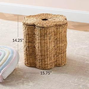 Cesta de jacinto de agua tejida en forma de flor, cesta de almacenamiento hecha a mano, venta al por mayor, ecológica, hecha en Vietnam - Product Image 3