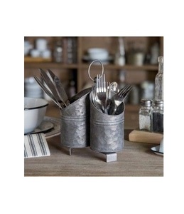 Soporte de almacenamiento de cubiertos de vajilla de diseño maravilloso, soporte de cubiertos galvanizado de calidad superior, soporte de almacenamiento de cubiertos de 3 secciones - Product Image 2