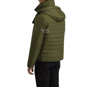 Veste matelassée coupe-vent grande taille pour hommes Tissu polyester respirant avec fermeture à glissière Motif solide pour l'hiver - Product Image 6