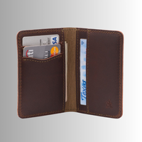 Alif dompet kartu pria ramping kulit tarik asli tekstur penuh kualitas Premium lipat dua Vintage buatan tangan tren dompet merek kustom