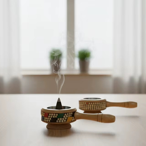 Quemador de incienso de cilantro indio Religioso de resina de madera de Acacia hecho a mano soporte moderno de Bakhoor elegante Mubkhar para fragancia del hogar - Product Image 6