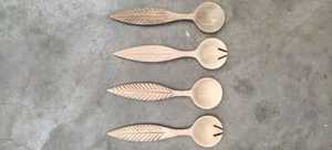 Cubiertos de madera en forma de corazón hechos a medida con cucharas de madera, cuchillos de mantequilla de madera tenedores de madera ideales para tiendas de decoración del hogar - Product Image 5