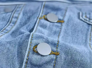 Wholesale Women's Yellow <b>Denim</b> <b>Jacket</b> Custom Casual <b>Jacket</b> Fashion Slim <b>Short</b> <b>Denim</b> <b>Jacket</b> for Women's - Product Image 4