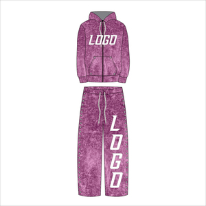 Chándal de invierno con capucha y pedrería de marca personalizada, 100% algodón, color liso, lavado ácido, hecho en Pakistán - Product Image 6