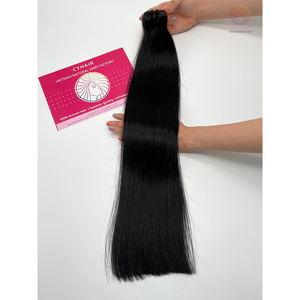 สินค้าขายดี ผมแท้เรมี่แบบตรงธรรมชาติ # ผมเวียดนามแท้ 100% แบบ Double Drawn คุณภาพพรีเมียม สี 1A ขนาด 55 ซม. แบบเป็นมัด - Product Image 1