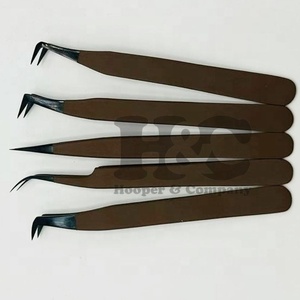 Premium Quality Tweezer <b>mink</b> Professional Eyelash Extension Tweezers Stainless Steel Diamond Grip Black Powder Tip Sustainable - Product Image 5