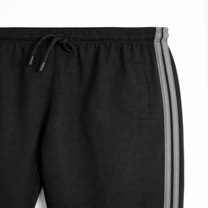 Pantalones Deportivos Negros Personalizados para Hombre con Rayas Laterales, Cintura Elástica con Cordón, Joggers Casuales de Tejido de Punto Medio - Product Image 5