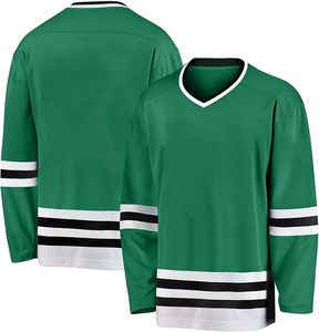 Jersey de hockey liso con estampado bordado de sarga de aparejos personalizados Jersey de hockey sobre hielo en blanco personalizado - Product Image 2
