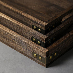 Design accrocheur plateau de service alimentaire en métal et en bois Design unique dernière arrivée plateau de placement de bol fabriqué à la main - Product Image 5