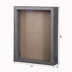Rustic Grey Shadow <b>Box</b> 11x14, Large Shadow <b>Box</b> <b>Frame</b> with Magnetic Door, Wooden Deep Memory Shadow <b>Box</b> for <b>Picture</b> Photo - Product Image 2