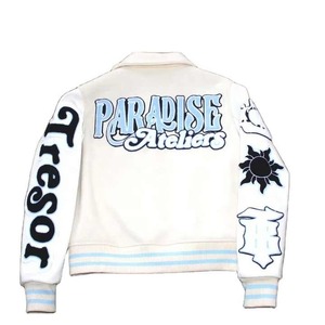 Blouson Bomber Vintage Personnalisé Hiver Style Universitaire Broderie Col Montant Manches en Polyester Style Urbain à Capuche Service OEM - Product Image 3