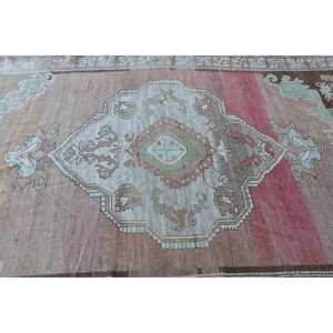 6.3x10.6 ft Vintage Turkish Rug, Large Rug, <b>Brown</b> Red Patchwork <b>Wool</b> Rug - Product Image 5