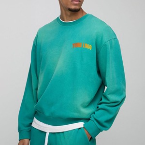 Jersey de lavado de Sol de gran tamaño de peso pesado 450 GSM Terry algodón personalizado sudadera lavada desgastada - Product Image 1