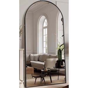 Black Arched 80x180cm Full-Length Luxury Large Glass <b>Mirror</b> 5mm Thick Minimalist Design Wood <b>Panel</b> for Decorative Smartspace - Product Image 3