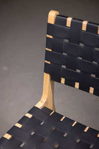 Chaise de salle à manger en cuir au design moderne sangles en cuir tissé écologique solide et durable pour l'extérieur hôtel salon appartement utilisation - Product Image 4