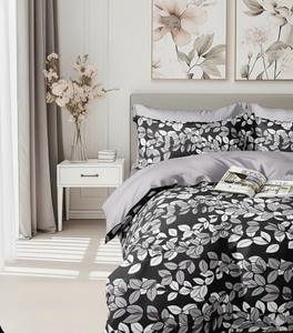 ชุดผ้าปูที่นอนขนาดพอดีพิมพ์ลายควีน400TC ผ้าไมโครไฟเบอร์เนื้อนุ่มเป็นพิเศษ3ชิ้นกันรอยยับกันจางรวมหมอน2ใบสำหรับโรงพยาบาลโรงแรม - Product Image 3