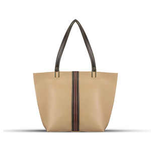 ROYAL LEATHER INDUSTRIES Sacs fourre-tout en cuir véritable beige pour femmes 500g Fermeture éclair de haute qualité Élégant et stylé Voyage quotidien - Product Image 1