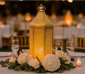Farol Decorativo de Ramadán, Estilo Interior para Eid, Iluminación Cálida para el Hogar, Iluminación Festiva Tradicional, Áreas de Comedor, Metal Marroquí - Product Image 4
