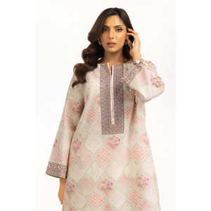 Conjunto de Blazer y Top de Chifón Estampado Jacquard Color Crema para Mujer, Talla XL, para Primavera/Verano, con Logotipo de Patrón Sólido - Product Image 4