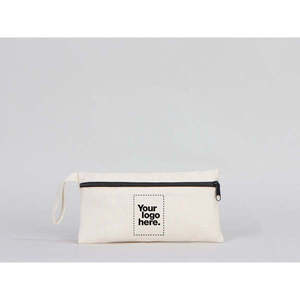 Estuche de Lápices Personalizado de Algodón Blanco con Cierre, 8x4, Portátil, para la Escuela y Cosméticos - Product Image 1