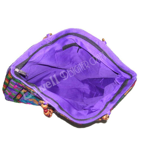Sac à main brodé à base violette riche, aspect traditionnel, idéal pour les tenues de fête et les rassemblements spéciaux - Product Image 3