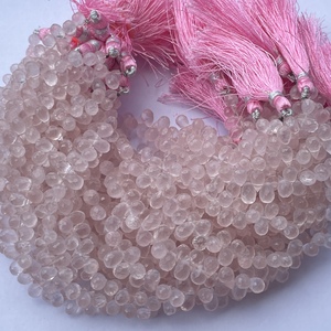 4mm 6mm 8mm Natural <b>Rose</b> <b>Quartz</b> Stone Faceted Tear Drops Briolette Beads for Jewelry Making Necklace <b>Bracelet</b> Semi Precious DIY - Product Image 3