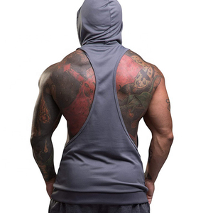 เสื้อฮู้ดสวมหัวแขนกุดสำหรับผู้ชายเสื้อฮู้ดแบบสวมหัวสำหรับออกกำลังกายผ้าฝ้าย100% แขนกุดสำหรับผู้ชาย - Product Image 6