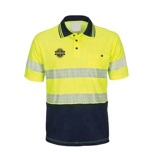 UNIQUE GYM WEAR Camisetas Polo de Seguridad Reflectantes de Alta Visibilidad con Bolsillos y Cinta Reflectante, Ropa de Trabajo con Certificación CE para Hombre - Product Image 1