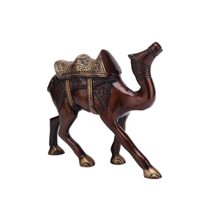 Shubham รูปปั้นอูฐทองเหลืองโบราณทำด้วยมือสำหรับตกแต่งบ้านโต๊ะทำงานการตกแต่งชั้นวางหนังสือของขวัญโบราณ - Product Image 3