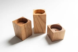 Luxurious Rustic Wooden Carved <b>Candle</b> Holder Stand <b>Sets</b> for Christmas Farmhouse Decor Scented <b>Candles</b> Creates Warm Atmosphere - Product Image 3