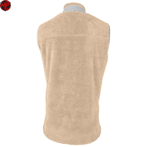 Chaleco de Invierno para Hombre, Forrado de Sherpa, Sin Mangas, con Cierre Completo, Cuello Alto, Cálido, Grueso, de Lana de Cordero, para Exteriores - Product Image 6