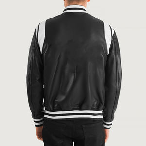 Veste universitaire Letterman personnalisée de haute qualité en cuir d'origine 100% la plus vendue pour hommes veste universitaire en cuir de vache Premium - Product Image 3