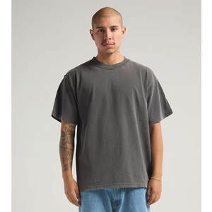 T-shirt surdimensionné à col rond pour hommes Shaka Wear Logo brodé Noir T-shirt lourd - Product Image 5