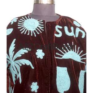 Handmade Embroidered <b>Velvet</b> Winter <b>Jacket</b> <b>For</b> <b>Women</b> ODM Supply Breathable Floral Pattern Quick Dry <b>Jackets</b> <b>For</b> <b>Womens</b> - Product Image 3