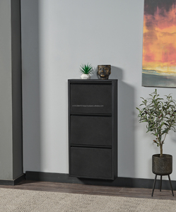 Mueble Zapatero Metálico Moderno Minimalista de 3 Niveles de Alta Calidad para Apartamento, Sala de Estar, Almacén, Taller, Centro Comercial - Product Image 4