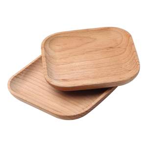 SINCERE Plateau de service moderne de luxe en bois massif gravé et personnalisé, écologique, 7,5 pouces, pour desserts et collations, idéal pour les fêtes - Product Image 4