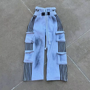 Pantalon large et épais avec poches latérales, streetwear, molleton baggy 320 g/m², 100 % coton respirant, ensemble de survêtement de luxe personnalisé - Product Image 4