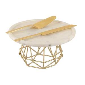 Cadre en aluminium avec dessus en marbre Support à gâteaux de style antique Parfait pour les événements culturels, les cérémonies et les réunions de famille - Product Image 1