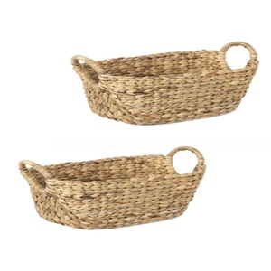 ตะกร้าผักตบชวาสานมือธรรมชาติสำหรับใส่เสื้อผ้าในครัวเรือนมีความยืดหยุ่นทนทานทนทาน100% - Product Image 5