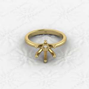 High Quality 925 Sterling Silver 6mm Prong Semi Mount <b>Blank</b> Setting Wedding <b>Ring</b> Customizable Plating Resin Keepsake Jewelry - Product Image 4