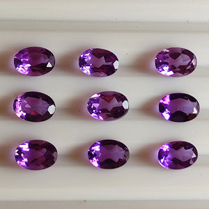 Haute qualité 7x9mm violet améthyste ovale coupe pierre précieuse en vrac Quartz naturel gemmes à facettes fournisseur en gros à vendre - Product Image 1