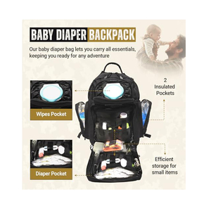 Sac à dos isotherme convertible Dad Gear unisexe, sac à couches pour usage quotidien, sac imperméable avec fermeture éclair, doublure en polyester, 20-35L - Product Image 3