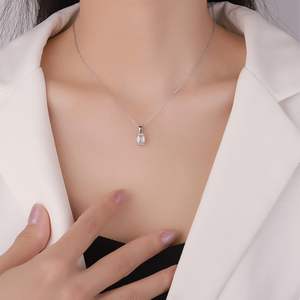 Fine Jewellery Solitaire Emerald 1 Carat VVS1 D Color Moissanite Stone Pendant 925 Sterling <b>Silver</b> Choker Wedding <b>Necklace</b> <b>Women</b> - Product Image 5