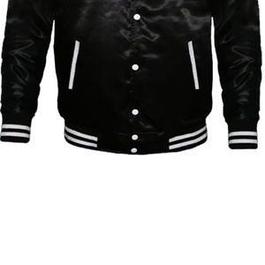 Blouson aviateur en satin de haute qualité pour homme, col montant, nouveau style matelassé, broderie, décoration, fermeture à glissière, service d'hiver OEM - Product Image 5