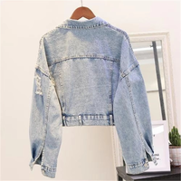 Veste en jean bleue pour femme de haute qualité 2025 – Automne/Hiver – Boutonnée, coupe-vent, respirante, en coton – Prix de gros imbattable