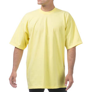 Camiseta de manga corta de peso pesado para hombre estilo Hip Hop calidad Premium con cuello redondo alto logotipo personalizable impresión diseño liso - Product Image 6