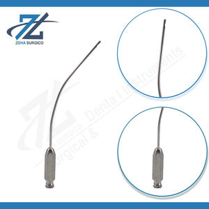 Cannule manuelle de haute qualité, incurvée, 44 mm de long, à extrémité plate, instruments chirurgicaux en acier inoxydable, certifiés CE, réutilisables pour usage général - Product Image 3